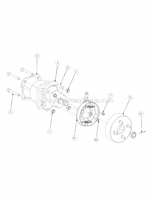 Brake Motor Mount And Hub Diagram and Parts List for M54-HN 53CB5ETW750-24HP-OHV Cub Cadet Lawn Tractor